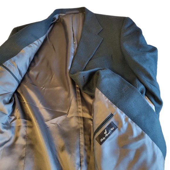 VTG Deep Green Wool Baby Alpaca  Blazer Sport Coat Jacket 44R See Measurements - Picture 4 of 6